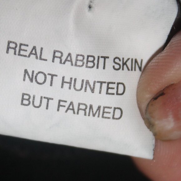 Glamorous Button Front Sheer Genuine Black  Rabbit Fur Jacket Coat - Picture 10 of 10